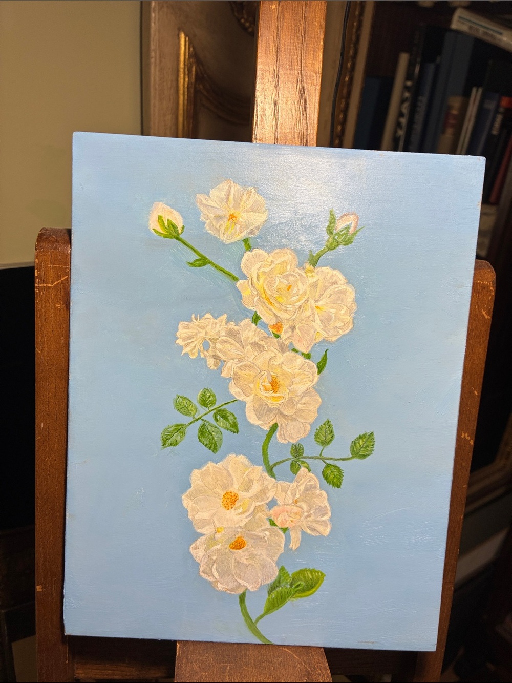 White roses Oil on Board